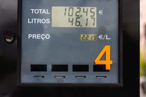 price of gasoline close up photo