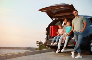 SUV, família, porta malas, viagem