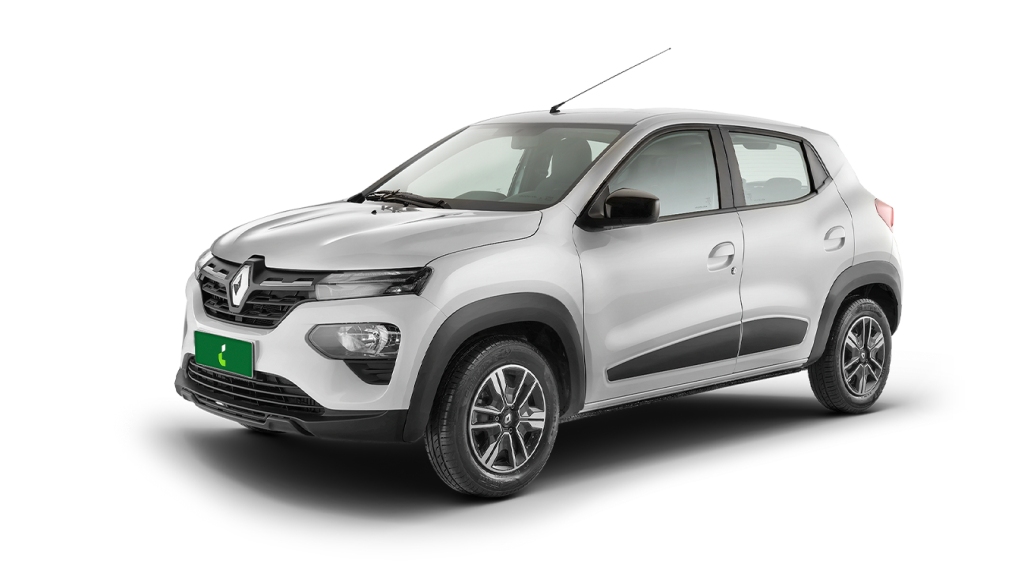 Modelo Renault Kwid prata.