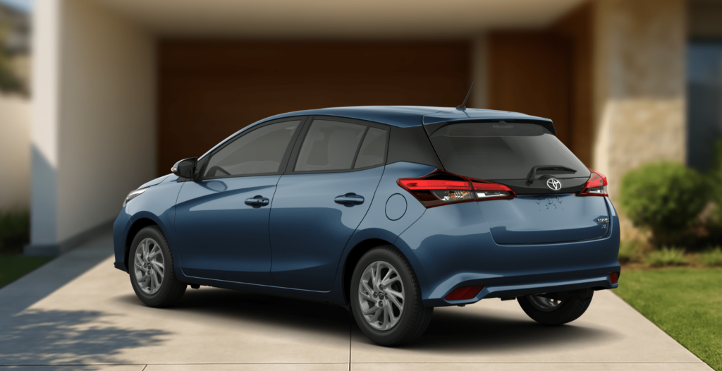 Foto traseira: Toyota Yaris visão traseira com design moderno